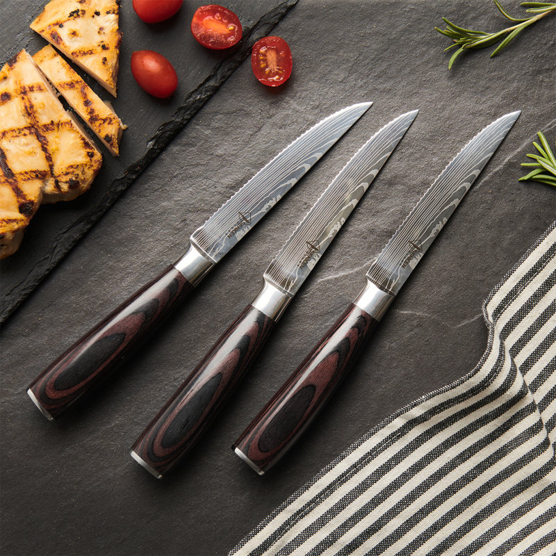 6 Piece Luxury Wood Finished sale Knife Set